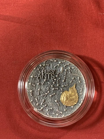 BUSY ANTS 2 oz Silver High Relief Coin 10 Cedis Ghana 2022 Mint XXI Mintage 500 Cover