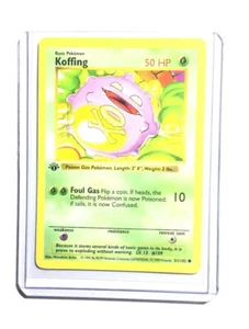 Casi Nuevo 1ª Edición Pokemon KOFFING Tarjeta BASE Set 51/102 Primera Edición Sin Sombras WOTC - Imagen 1 de 1