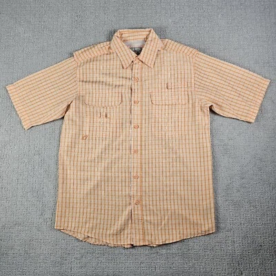 Mens Bimini Bay Fishing Shirt Orange Checkered Vented Back Size M - Image 1 of 4