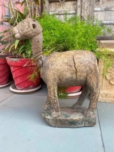 1700's Old Antique Wooden Hand Carved Rare Camel Figurine 18" Statue Home Decor - Picture 1 of 16