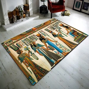 Ancient Egyptian Rug, Pattern Rug, Antique Rug,Personalized Gift, Themed Rug, - Picture 1 of 11