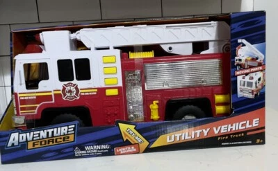 Adventure Force Utility Vehicle Light & Sound Fire Truck w/Extendable Ladder NEW - Image 1 of 4