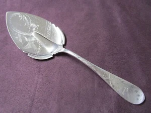 C ROGERS ONE 1880 Cake or Pie Server Engraved Blade Silverplate P Monogram G - Picture 1 of 6