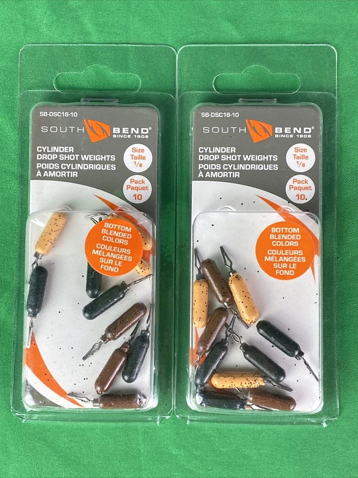 2 PK South Bend SB DSC18 10 cilindros de tiro de caída pesos 1/8 OZ 10 quilates cada uno Foto 1 de 3