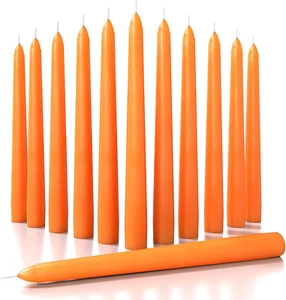 8 Inch Taper Candles Set of 12 - Dinner Candles Dripless - Tall Candles Long Bur - Picture 1 of 12