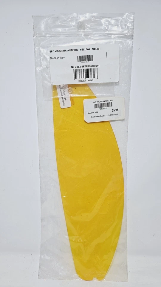 VISIERINA INSERT ANTIFOG ORIGINAL NOLAN N43 N43AIR Yellow SPTFR00000041 TRL FR - Image 1 of 1