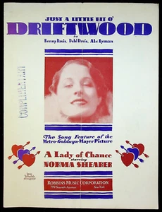 1928 A Lady of Chance mit Norma Shearer "Treibholz" MGM Film Noten - Bild 1 von 3