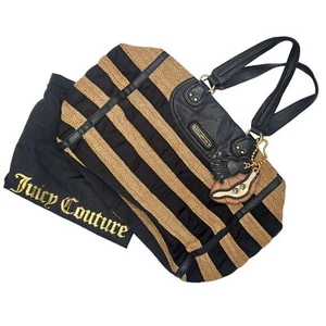 Authentic Juicy Couture Large Tote Black Taupe RN52002 Handbag Purse Satchel - Picture 1 of 13