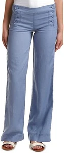Max Studio Women's Linen Pant, Blue (Chambray), Size 2 - Picture 1 of 3