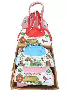 Caja Bolsas de Viaje en Miniatura de Massachusetts Recuerdo Nuevas Tiendas Antiguas Stock 1 Docena - Imagen 1 de 5