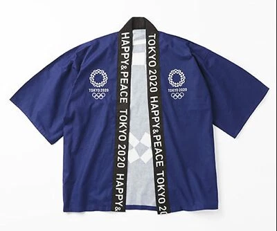 Tokyo 2020 Olympic Unisex Happi Coat Navy Official Licensed Goods from Japan NEW - Image 1 of 4