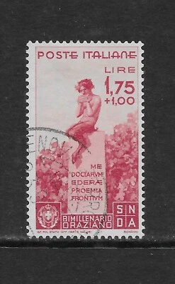 ITALIA SCOTT 365 USADO F/VF - 1936 1,75l + 1l EMISIÓN CARMINE ROSE - TUBERÍA SARTÉN Foto 1 de 2