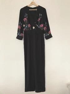 Ted Baker Eleaan Oracle Turn Up Hem Jumpsuit Black Size 2 UK Size 10 - Picture 1 of 17