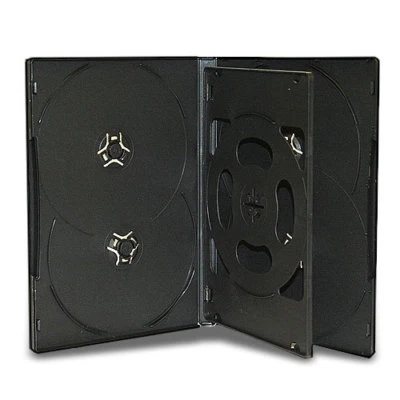 5 Black 14mm Multi Six Disc (Hold 6 Discs) CD DVD Storage Box Case with Tray - Image 1 of 4