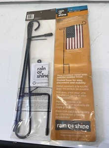 Caja de 12 postes de bandera de jardín de lluvia o brillo de metal negro 38" x 17,5" X 0,25" HY-P6 - Imagen 1 de 4