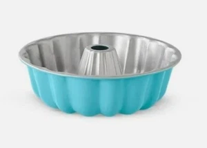 Pampered Chef Fluted Cake Pan Bundt Style Teal Blue New Baker Cottage - Picture 1 of 6
