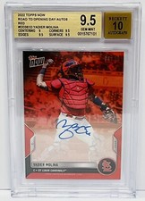 Yadier Molina 2022 Topps Now Road To Opening Day Red Parallel Auto #4/10 BGS 9.5