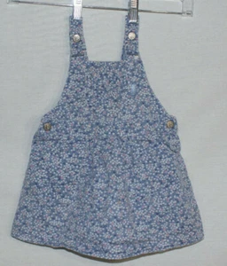Esprit Jumper Dress 1980's Blue Cotton Overall Bib Vintage Baby 18M Toddler - Picture 1 of 11