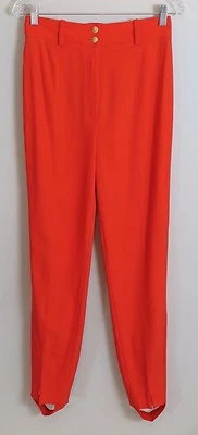 Pantalones Vintage MONDI Naranja Brillante Estribo Cintura Alta Talla 38 Hechos en Alemania Foto 1 de 4