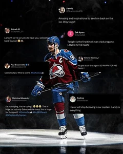 Gabriel Landeskog Tweets Returns Colorado Avalanche 8x10 NHL Hockey Foto - Bild 1 von 1
