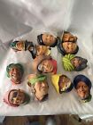 Lot of 4 Bossons Chalkware Character Heads - Wall Hangings Third Row