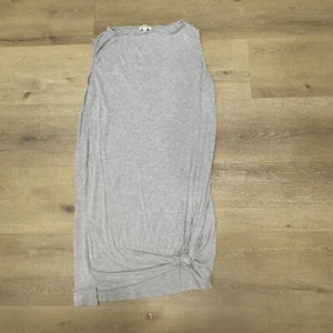 Zenana Premium Dress Womens XL Gray Shift Sleeveless T-shirt Side Knot Midi - Picture 1 of 8