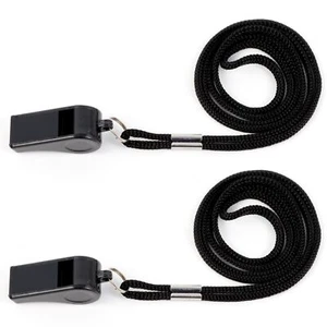 2 Pcs Plastic Whistle with Lanyard for Coaches Referees Officials Sports - Picture 1 of 7