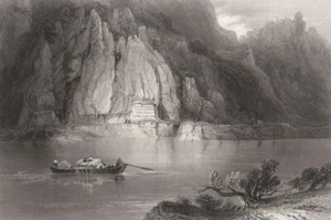 Inscription, Via Trajana, Kazan Gorge (Iron Gates), Romania. Danube Donau 1840 - Picture 1 of 1