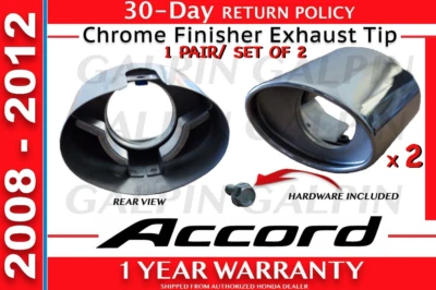 Puntas de escape con acabado cromado genuino OEM Honda Accord 2008-2012 (JUEGO DE 2) Foto 1 de 4