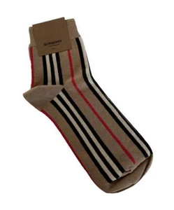 NWT Burberry Check Socks Beige Size S (35-37 Euro) - Picture 1 of 7