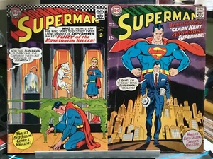 SUPERMAN #195 + 201 DC 1967 COPERTINE CIGNO CORT - Foto 1 di 7