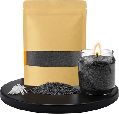 BOLOSA Candle Sand and Wicks, 500g Pearled Warmnest Sand, 500g, Black