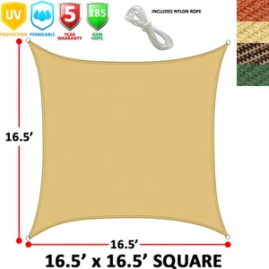 NUOVO! OMBRA VELA DA SOLE - COPERTURA TETTOIA QUADRATA - TENDA PATIO ESTERNO - LATI 16,5' - Foto 1 di 21