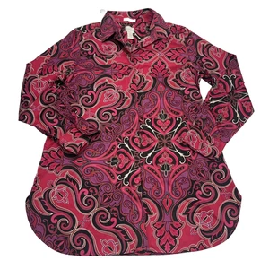 $99 CHICO'S No Iron Women's 100% Cotton Button Up Blouse Shirt Top SZ 1 P Petite - Picture 1 of 5