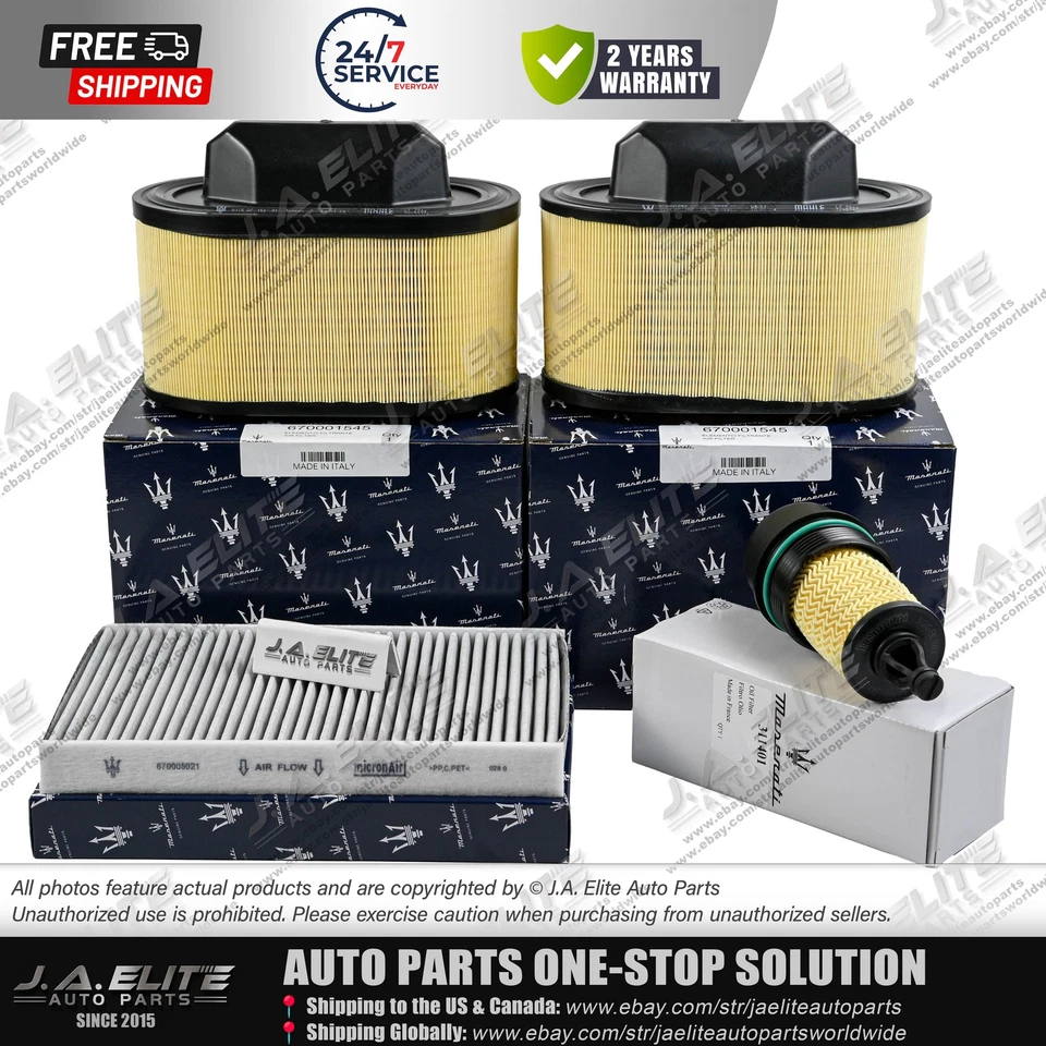 Genuine Oil & Air & AC Filters for Maserati V6 Gas Ghibli Quattroporte & Levante - Image 1 of 4