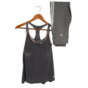 A&F Abercrombie Active 2 tlg Racerback Tank / Cropped Leggings Gym Workout Set M - Bild 1 von 16