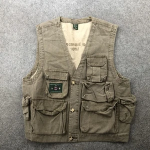 Vintage Abercrombie & Fitch Vest Mens Medium Olive Trail Guide Utility Fishing - Picture 1 of 13