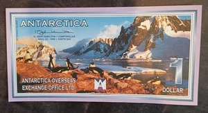 ANTARKTIS 1 DOLLAR NEU 1999 1. UNC PINGUIN GEDENKMÜNZE SPASS GELDSCHEIN NOTE - Bild 1 von 2