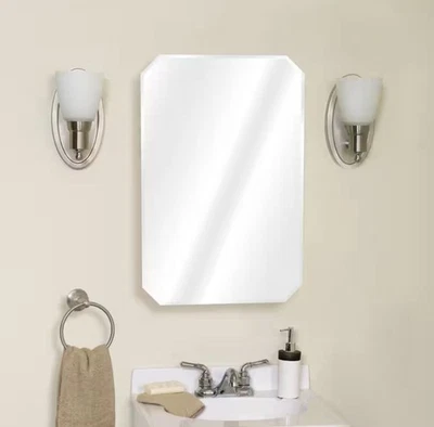 Recessed Medicine Cabinet Frameless Mirrored Beveled Swing Door 16 x 24 in. - Image 1 of 4