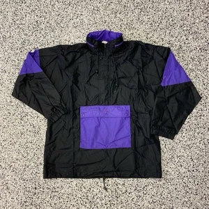 ASICS Windbreaker Jacket Mens L/XL Color Block Purple Retro 80s 90s VTG Dad - Picture 1 of 4