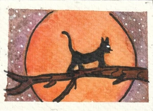 ACEO Künstlerkarte - Original Aquarell Gemälde - Signierte Kunst, SpookieCreations - Bild 1 von 4