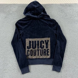 Vintage Juicy Couture Trainingsjacke Damen mittelblau Velour Hoodie Y2K Preppy - Bild 1 von 10