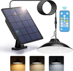 Aigostar 50W Solar Pendant Light IP65 Remote‑Dimmable 3× CCT 500lm - Picture 1 of 6