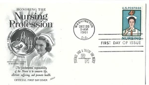 1961 FDC, NURSING PROFESSION, WITH INSERT CARD - Picture 1 of 2