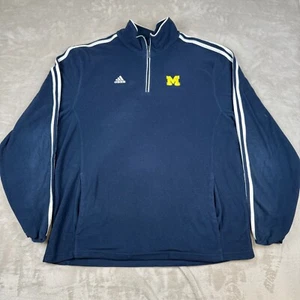 Adidas Climalite Mens XXL University of Michigan 1/4 Zip Fleece Pull Over - Picture 1 of 10