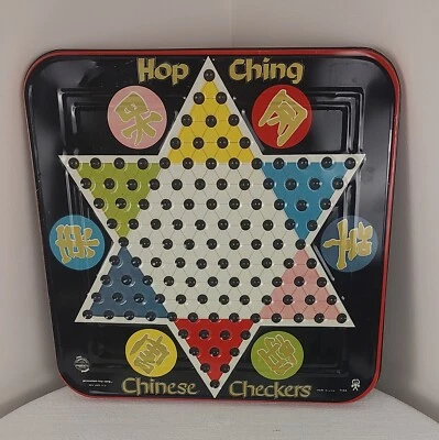 Vtg Hop Ching Chinese Checkers Metal Board USA Pressman Toy Corp 1153 - Image 1 of 4