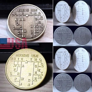 CW Morse Kod Dekoder Wykres Medal Moneta Morse Moneta pamiątkowa Prezent Nagroda USA - Zdjęcie 1 z 19