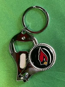 NFL Arizona Cardinals 3 en 1 Abridor de llavero Cortaúñas Nuevo con Etiquetas - Imagen 1 de 4