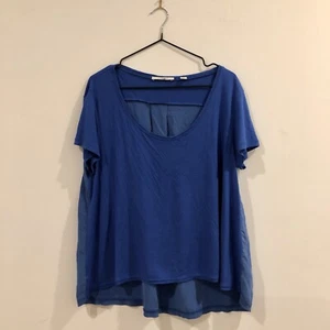Country Road Blue Silk/Viscose Short Sleeve T-shirt, Size XL - Picture 1 of 5