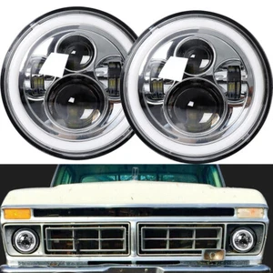 Fits 1953-1977 Ford F-100 F-250 F-350 Pickup Pair 7" LED Projector Headlights - Picture 1 of 11